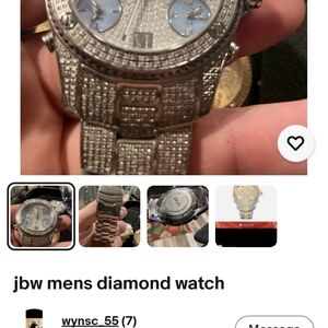 JBW Men’s Diamond Accent Silver Watch with Light Blue Dial